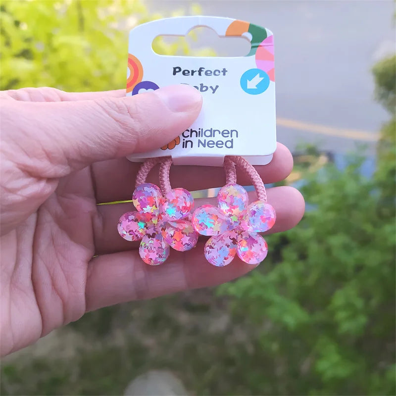 2PCS Cute Star Flower Grape Princess Headwear Kids Elastic Hair Bands Cartoon Baby Headdress Children Ropes Girls Accessories