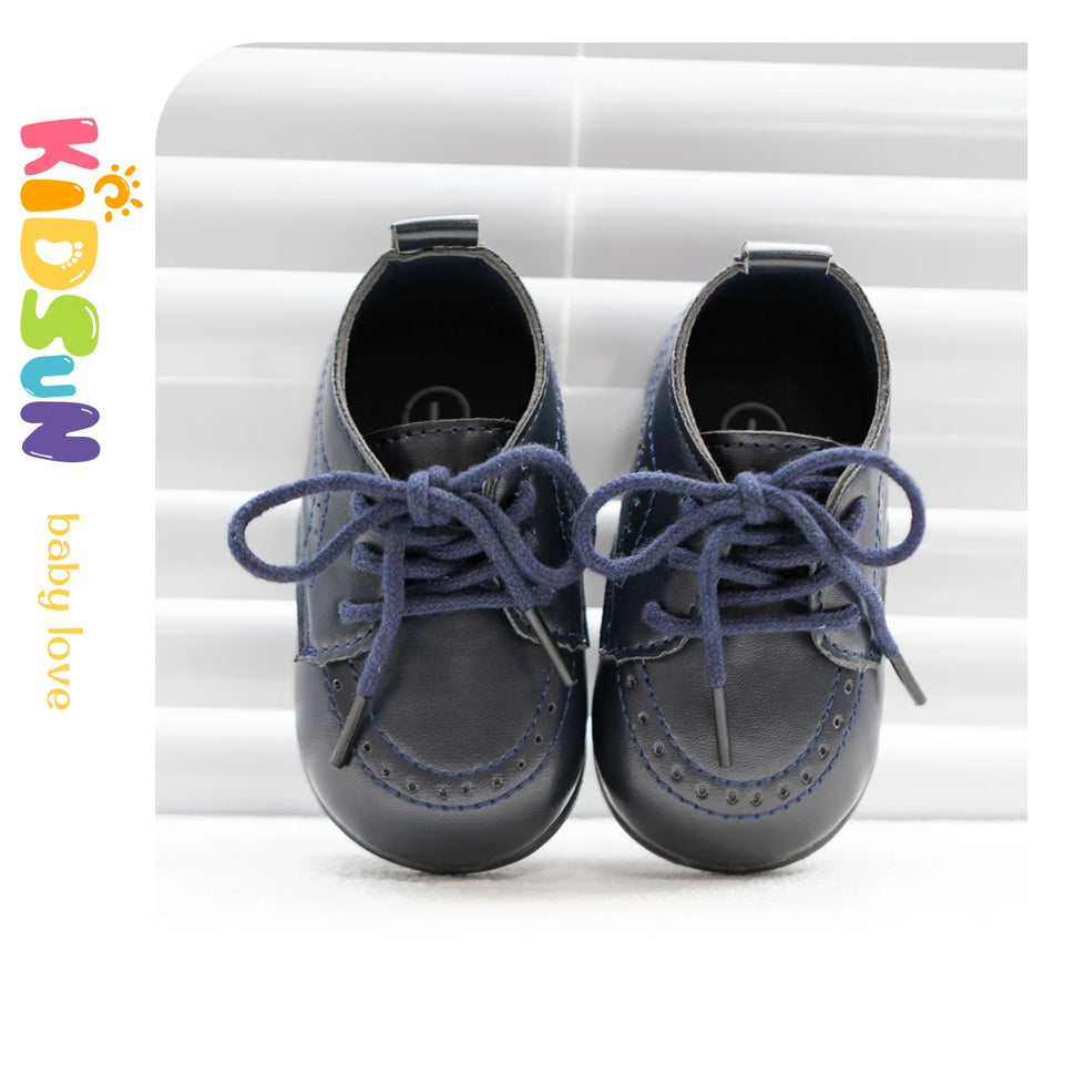 Classic Lace-up Baby Shoes Spring Boy and Girl British Style Baby Shoes Multi-color Baby Rubber Soles Non-slip Walking Shoes