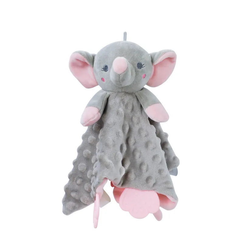 Personalized Baby Security Blanket Teether Plush Stuffed Toy Custom Blanket Comforter Bunny Elephant Soothe Appease Baby Gift