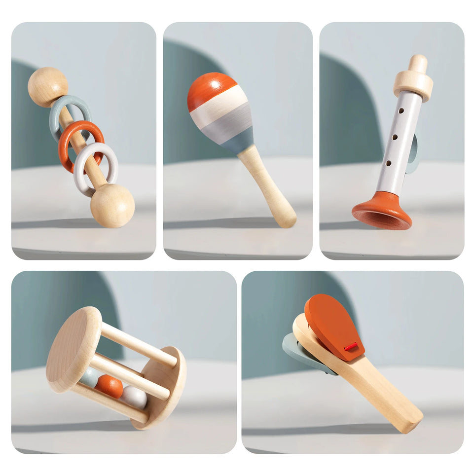 Baby Handheld Bell, Ringing Instrument, Early Childhood Education, Soothing Bed Bell, Wooden Gripping, Chewing Toy baby gift