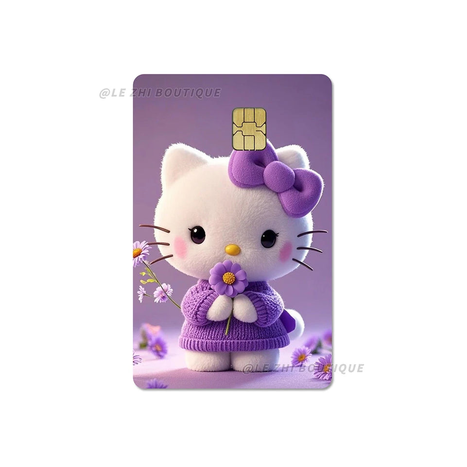 Anime Cartoon Sanrio Hello Kitty Credit Card Stickers Kawaii Waterproof Bank Card Bus Metro Sticker Decoration Girls Accessories