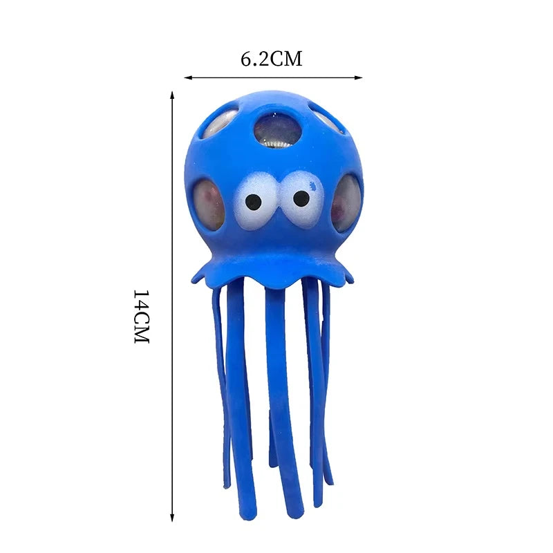 Summer Swimming Play Water Bathroom Toy Baby Bath Toys Sponge Water Absorbing Octopus Squeezing Stress Relief Toys for Children