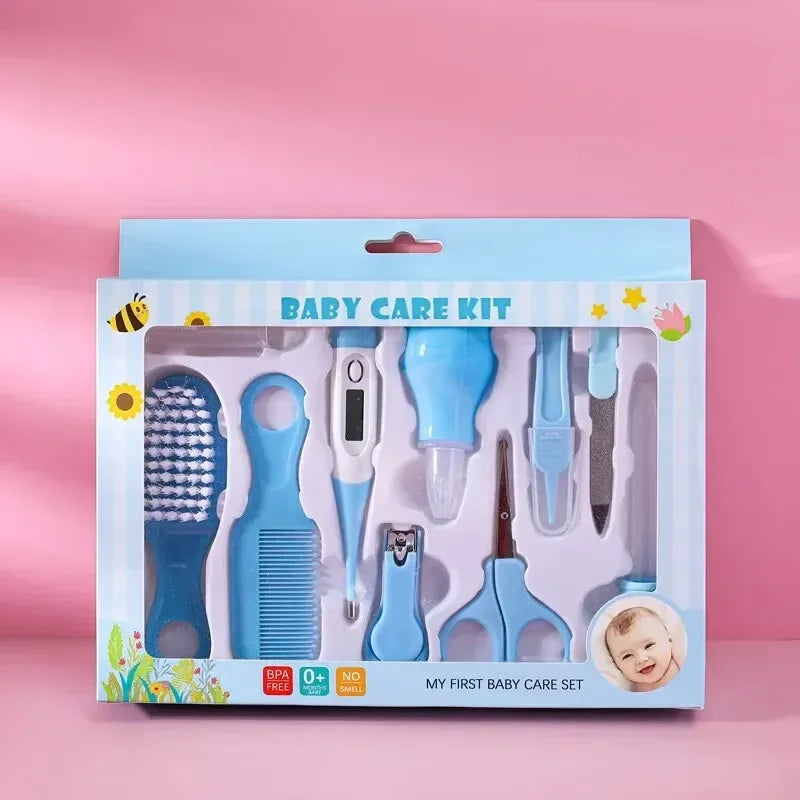 10PCS/Set Baby Health Care Kit Kids Nail Hair Health Care Thermometer Grooming Brush Clipper Teether Toothbrush Baby Essentials