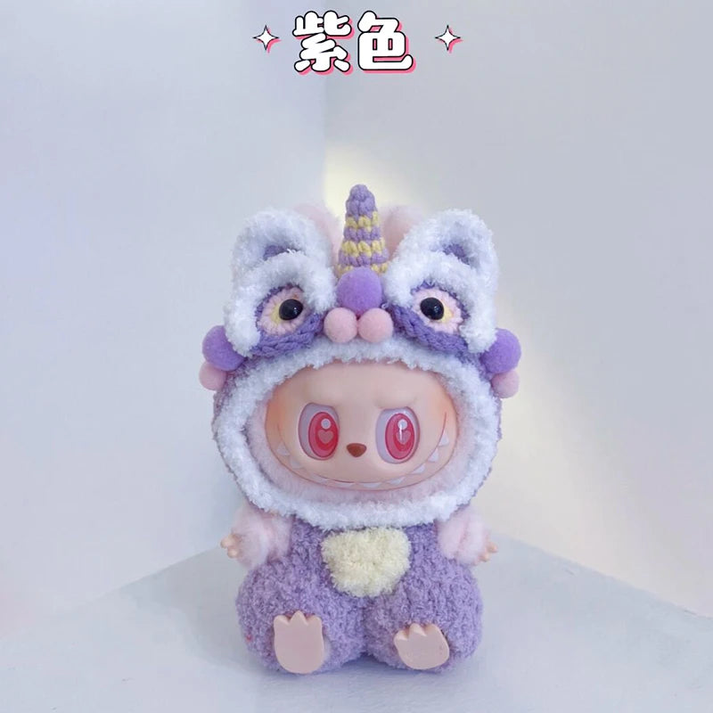 New Doll Clothes Pendant Set LABUBU sitting party clothes Bear Hat Love Sweater Set DIY Doll Accessories Fun Cute Baby Clothes