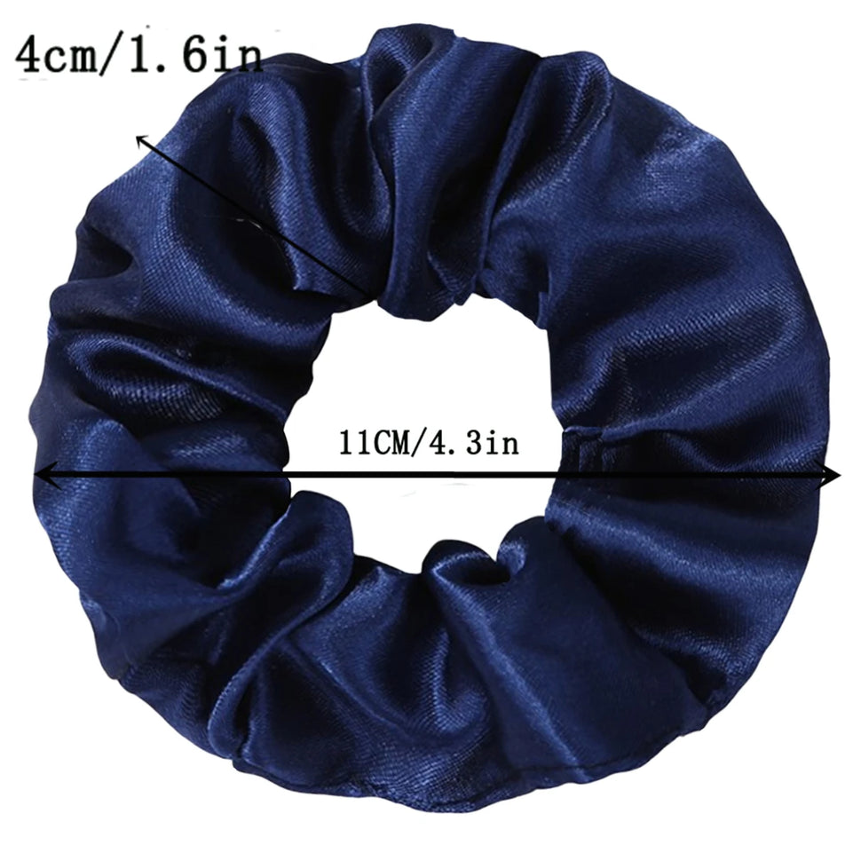 6pcs/lot Hair Scrunchies Bands Scrunchy Ties Ropes Ponytail Holder for Women or Girls Accessories Satin Headwear Solid 100 Color