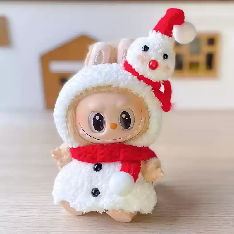 New Doll Clothes Pendant Set LABUBU sitting party clothes Bear Hat Love Sweater Set DIY Doll Accessories Fun Cute Baby Clothes