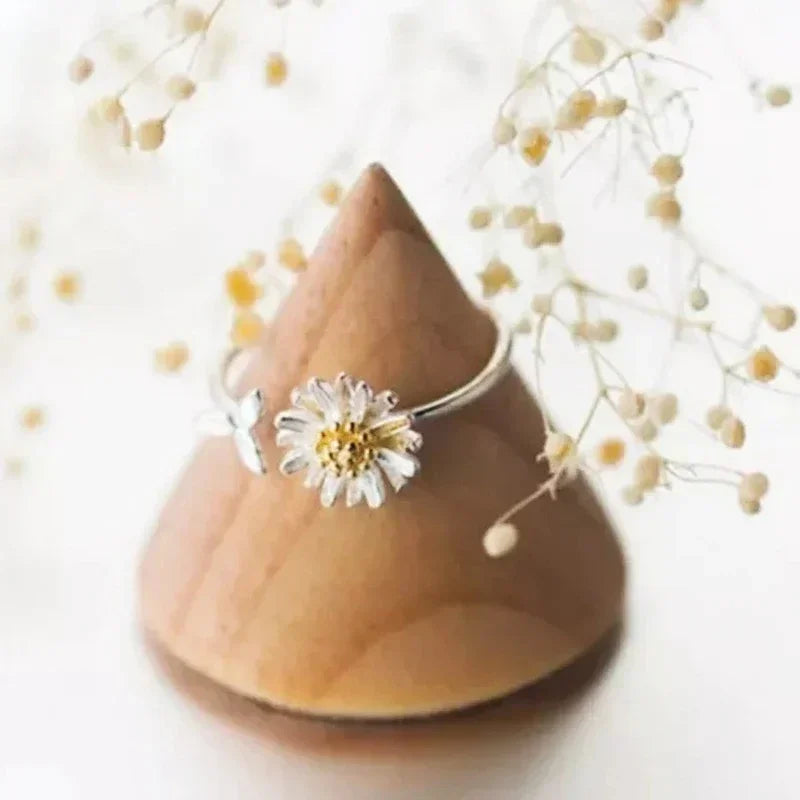 Кольцо Женское Chic Fresh Daisy Opening Ring Lady Delicate Flower Gift Everyday Jewelry For Teen Girls Accessories For Women