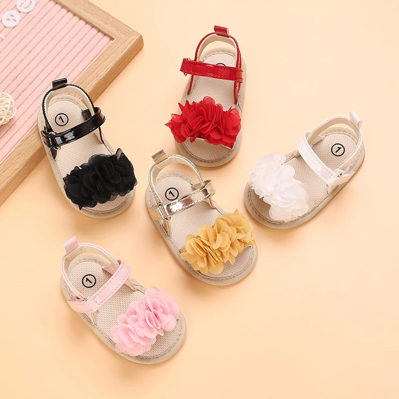 Baby Shoes Baby Shoes 0-18 Months Female Infant Fashion Flower Sandals Non slip Soft Sole Walking Shoes