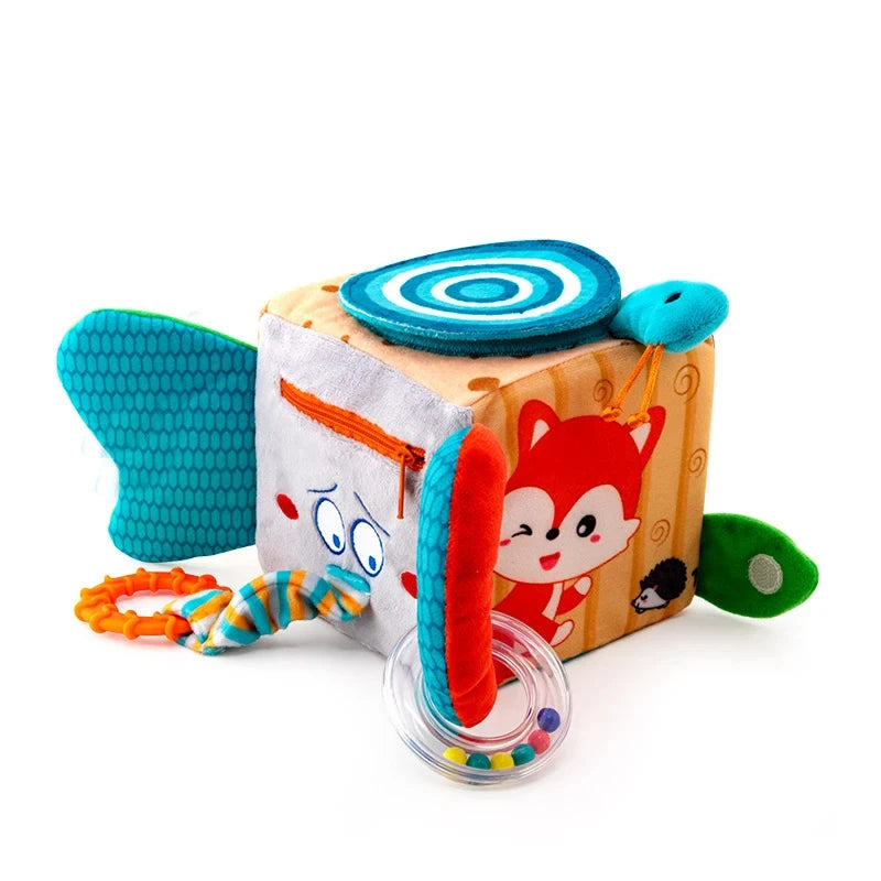 Activity Sensory Building Block Crib Stroller Hanging Toys Soft Cloth Cube Educational Baby Toy Baby Plush Rattles Mobiles Toys