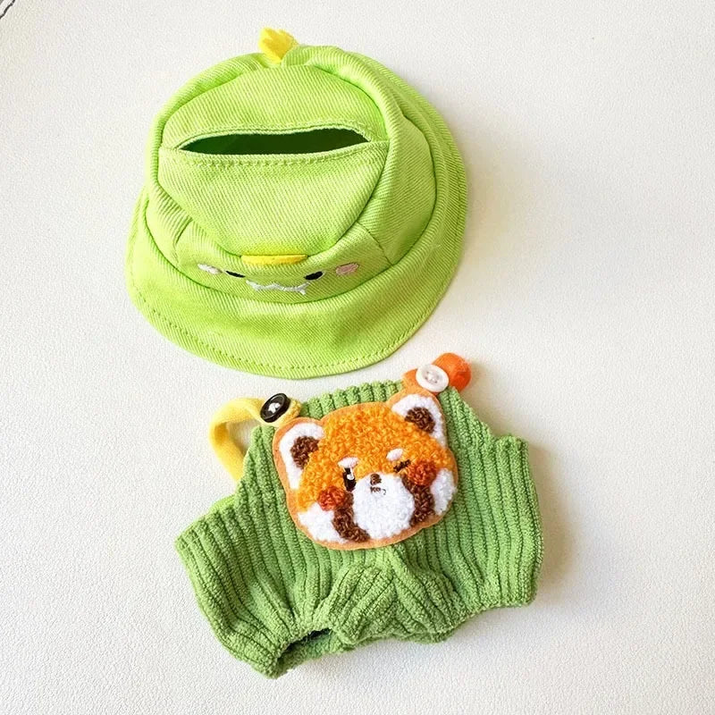 Sitting Party Baby Clothes For 1st &2nd Labubu Pendant Macaron fabric Clothes for Labubu New Cute Shoulder Pants Labubu Outfit