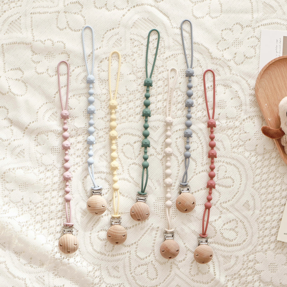 1/4PCS New Baby Gift Teether Chain BPA Free Silicone Baby Pacifier Clip Portable Nipple Holder Teether Toys Baby Accessories
