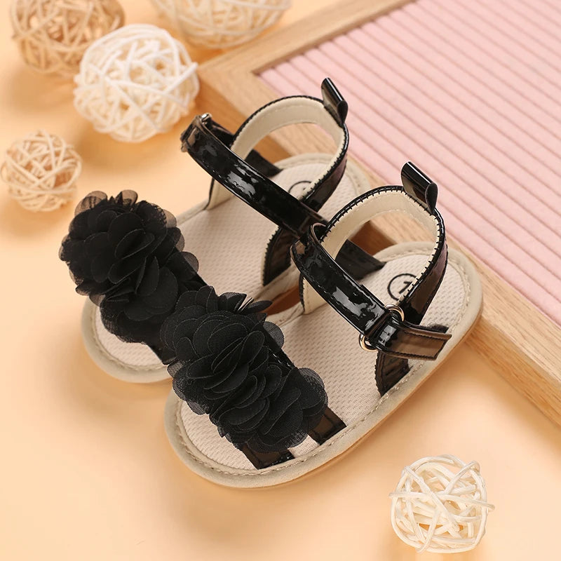 Baby Shoes Baby Shoes 0-18 Months Female Infant Fashion Flower Sandals Non slip Soft Sole Walking Shoes