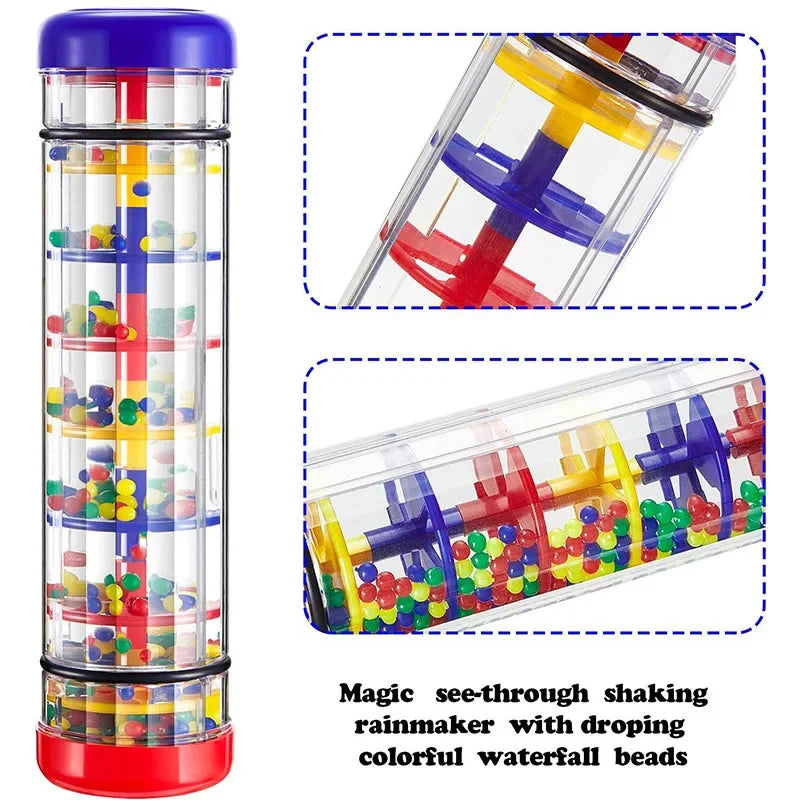 Montessori Baby Rain Stick Musical Toy Baby Rattles Early Educational Toy Musical Instrument Sensory Toys for Kids Children Gift