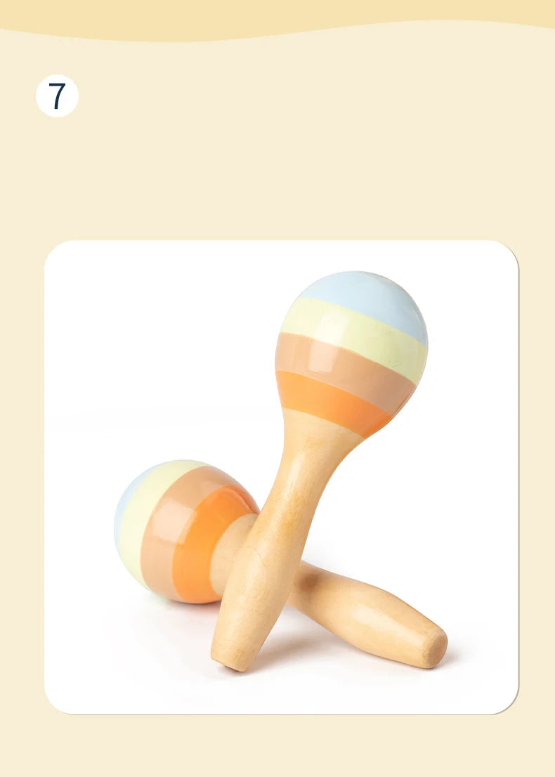 Baby Handheld Bell, Ringing Instrument, Early Childhood Education, Soothing Bed Bell, Wooden Gripping, Chewing Toy baby gift
