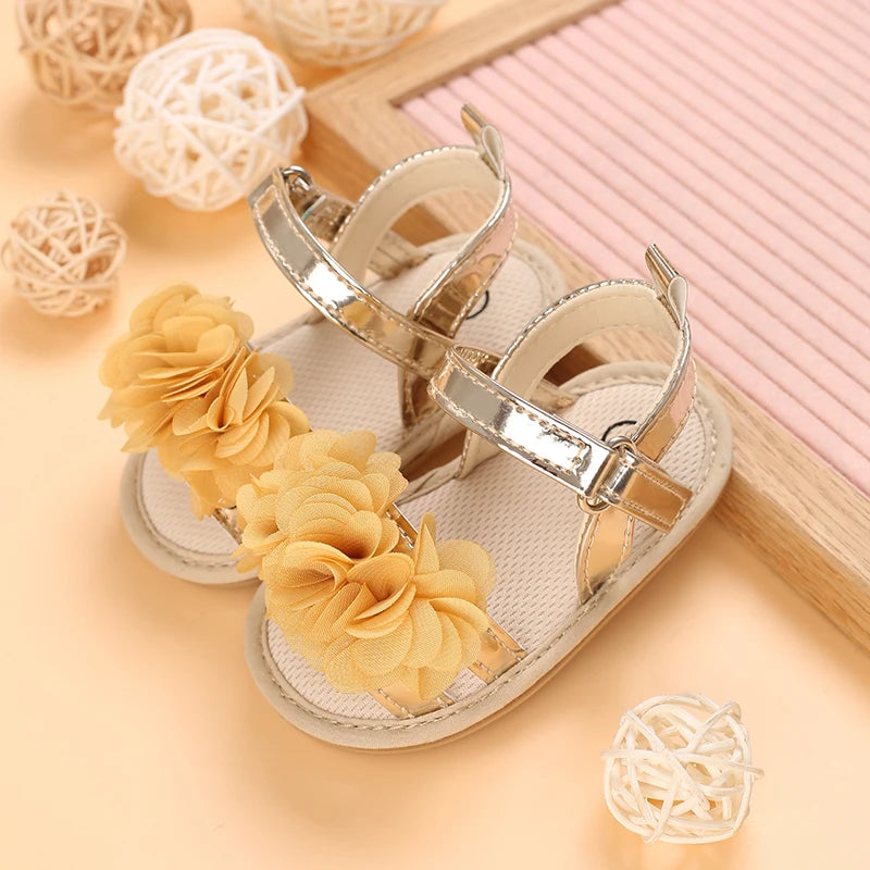 Baby Shoes Baby Shoes 0-18 Months Female Infant Fashion Flower Sandals Non slip Soft Sole Walking Shoes