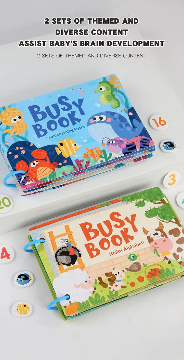 Montessori Baby Busy book My First Quiet Book Paste Early Learning Education Children Toy Matching Puzzles Game For Baby Gift