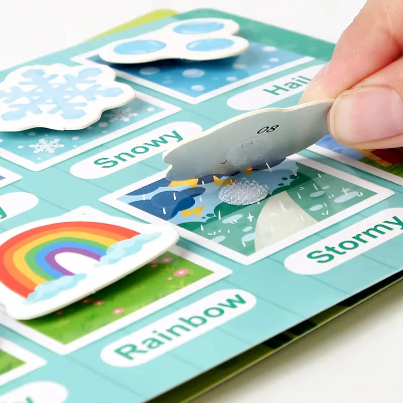 Montessori Baby Busy book My First Quiet Book Paste Early Learning Education Children Toy Matching Puzzles Game For Baby Gift