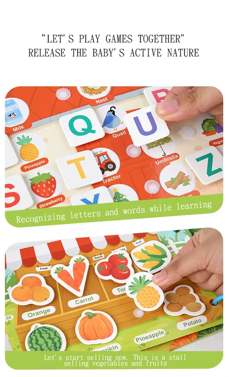 Montessori Baby Busy book My First Quiet Book Paste Early Learning Education Children Toy Matching Puzzles Game For Baby Gift