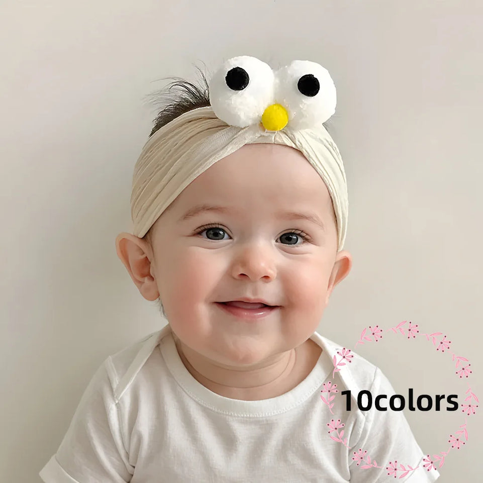 10 Colors Baby Fontanelle Headband Cute Eyes Baby Jacquard Headband Children Elastic Headband Boys and Girls Accessories