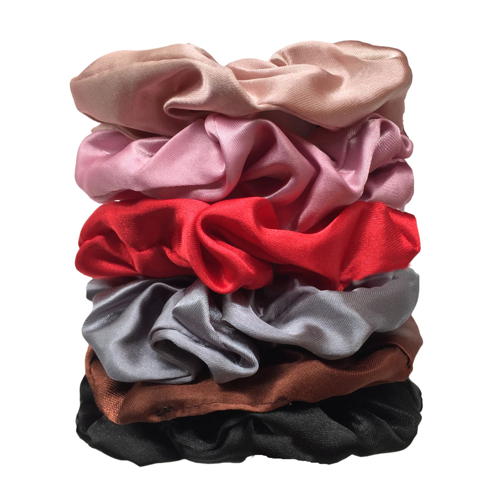6pcs/lot Hair Scrunchies Bands Scrunchy Ties Ropes Ponytail Holder for Women or Girls Accessories Satin Headwear Solid 100 Color