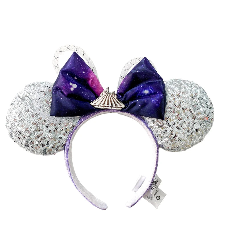 Minnie Mouse Ear Headband For Women Disneyland Headband Mickey Adult/Child Ears Leather Plush Sequin Cosplay Girls Accessories