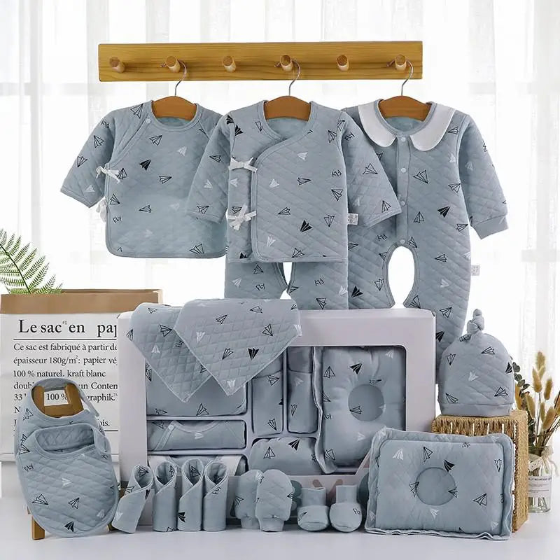 18/22 Pieces Newborn Clothes Baby Gift Pure Cotton Baby Set 0-6 Months Autumn And Winter Kids Clothes Suit Unisex Without Box