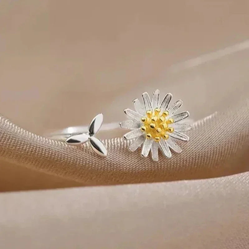 Кольцо Женское Chic Fresh Daisy Opening Ring Lady Delicate Flower Gift Everyday Jewelry For Teen Girls Accessories For Women