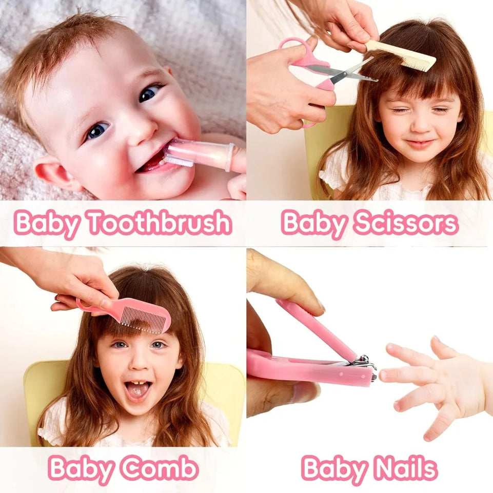 Baby Healthcare and Grooming Kit Baby Safety Set Newborn Nursery Health Care Set with Hair Brush Nail Clippers for Baby Care Kit