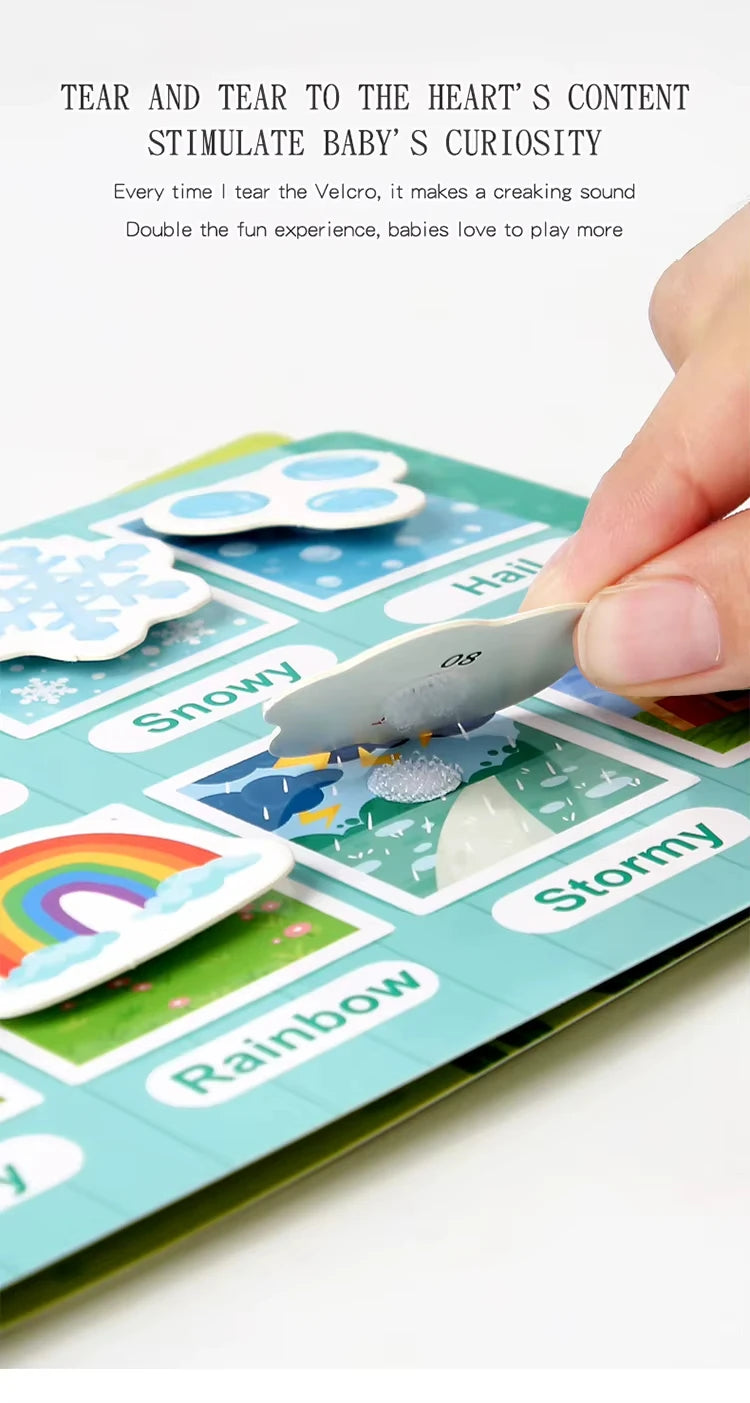 Montessori Baby Busy book My First Quiet Book Paste Early Learning Education Children Toy Matching Puzzles Game For Baby Gift