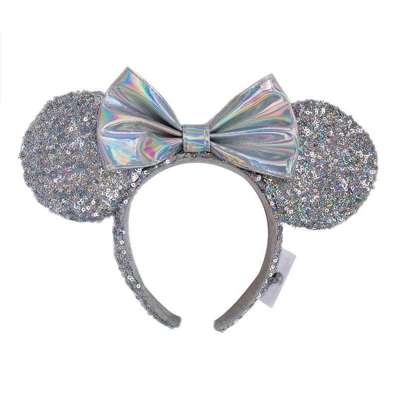 Minnie Mouse Ear Headband For Women Disneyland Headband Mickey Adult/Child Ears Leather Plush Sequin Cosplay Girls Accessories