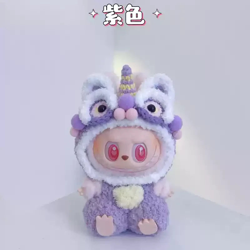 New Doll Clothes Pendant Set LABUBU sitting party clothes Bear Hat Love Sweater Set DIY Doll Accessories Fun Cute Baby Clothes