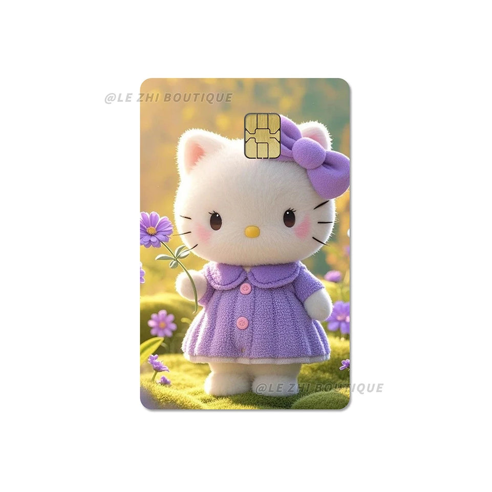 Anime Cartoon Sanrio Hello Kitty Credit Card Stickers Kawaii Waterproof Bank Card Bus Metro Sticker Decoration Girls Accessories