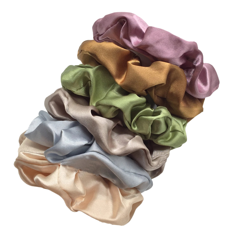 6pcs/lot Hair Scrunchies Bands Scrunchy Ties Ropes Ponytail Holder for Women or Girls Accessories Satin Headwear Solid 100 Color