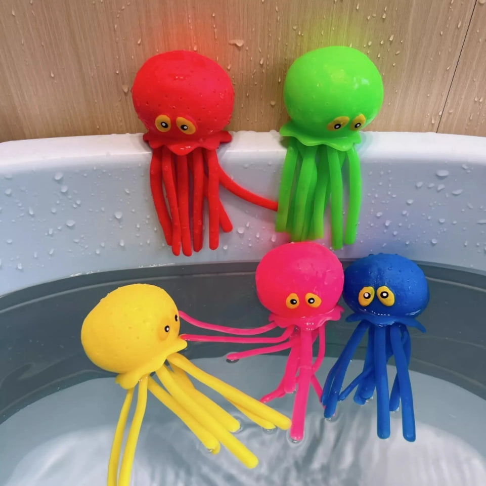 Summer Swimming Play Water Bathroom Toy Baby Bath Toys Sponge Water Absorbing Octopus Squeezing Stress Relief Toys for Children
