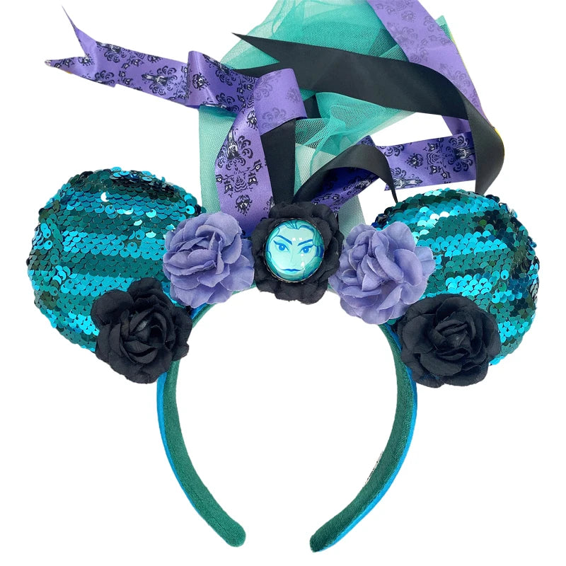 Minnie Mouse Ear Headband For Women Disneyland Headband Mickey Adult/Child Ears Leather Plush Sequin Cosplay Girls Accessories