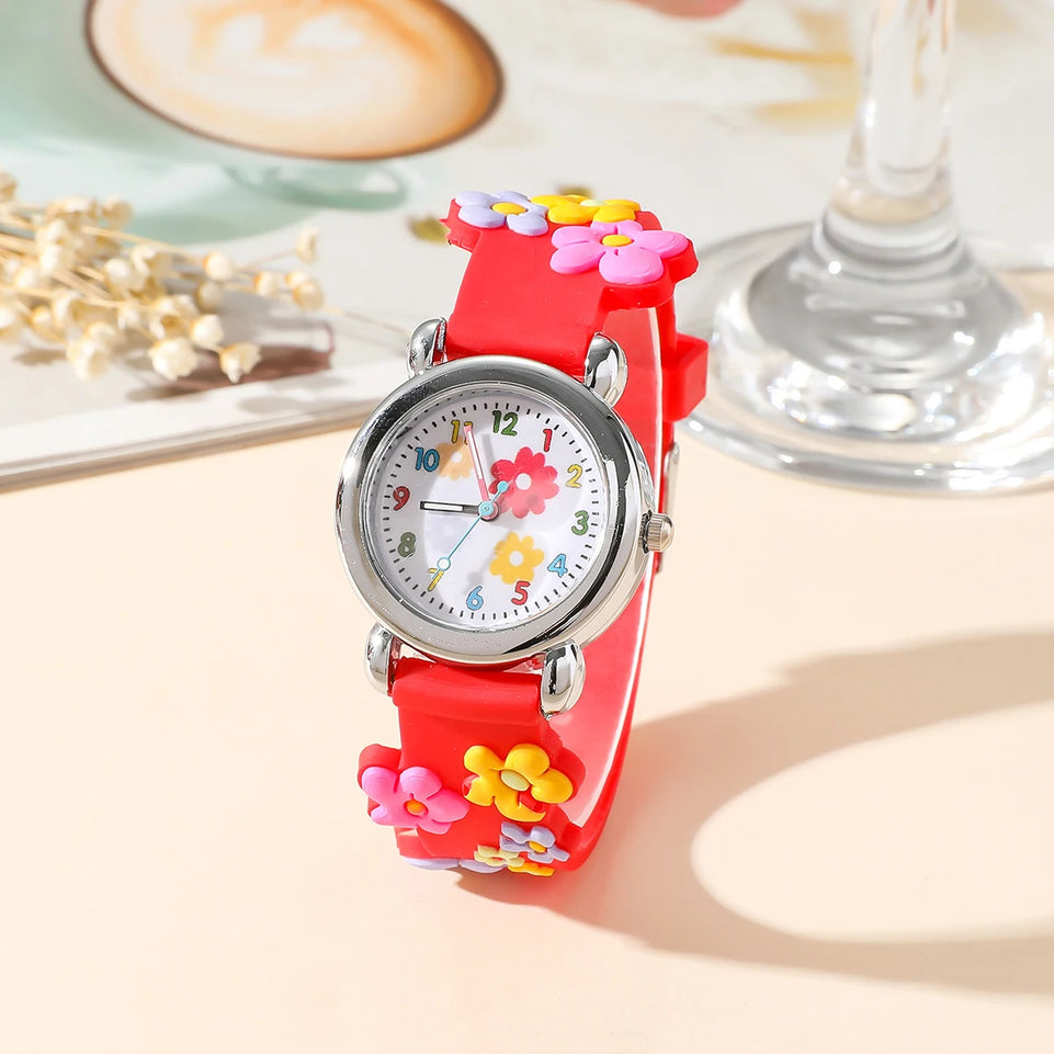1pc/2pcs/3pcs-Cute creative flower style unicorn quartz watch for children, bracelet necklace set, girls' accessories