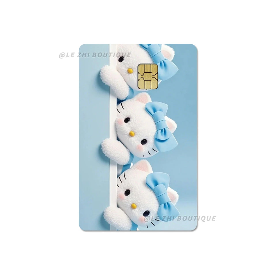 Anime Cartoon Sanrio Hello Kitty Credit Card Stickers Kawaii Waterproof Bank Card Bus Metro Sticker Decoration Girls Accessories