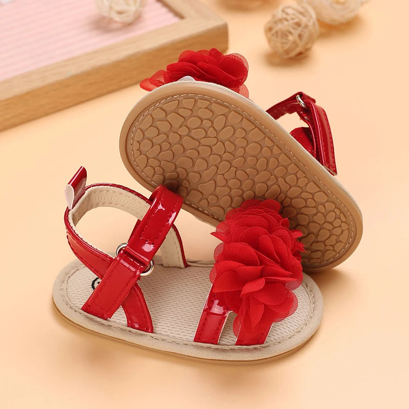 Baby Shoes Baby Shoes 0-18 Months Female Infant Fashion Flower Sandals Non slip Soft Sole Walking Shoes
