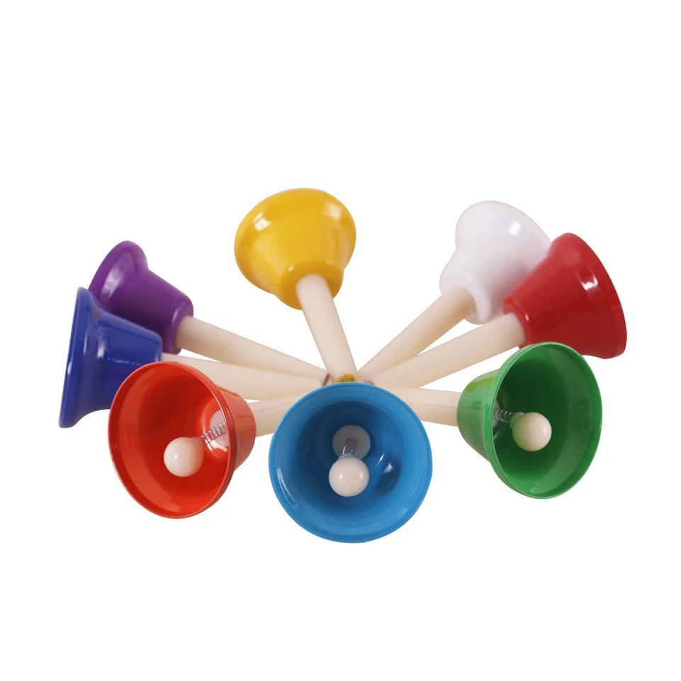 Orff Musical Instrument Set Colorful 8-Note Hand Bell Children's Music Toy Baby Early Education Beautiful Christmas Gift