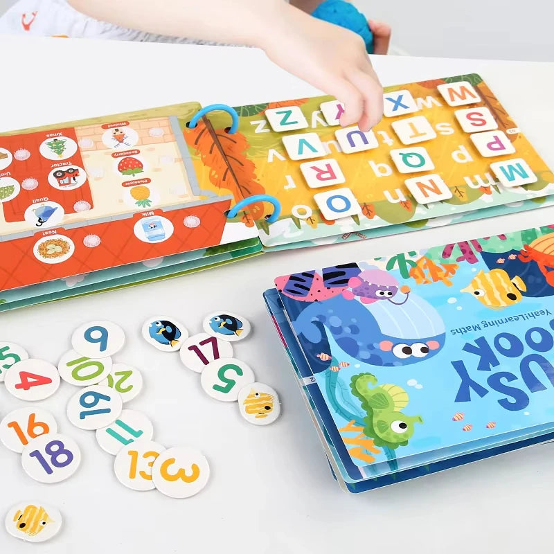 Montessori Baby Busy book My First Quiet Book Paste Early Learning Education Children Toy Matching Puzzles Game For Baby Gift