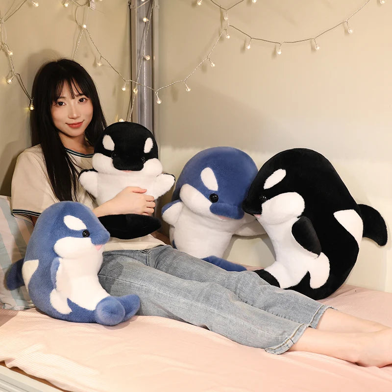 35/50cm Kawaii Killer Whale Plush Toys Stuffed Orcinus Orca Fish Doll Cute Shark Cartoon Soft Sleep Pillow Kids Girls Baby Gift