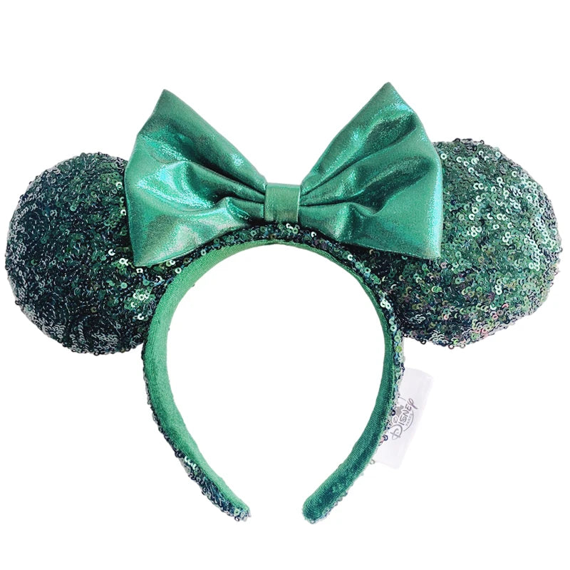 Minnie Mouse Ear Headband For Women Disneyland Headband Mickey Adult/Child Ears Leather Plush Sequin Cosplay Girls Accessories