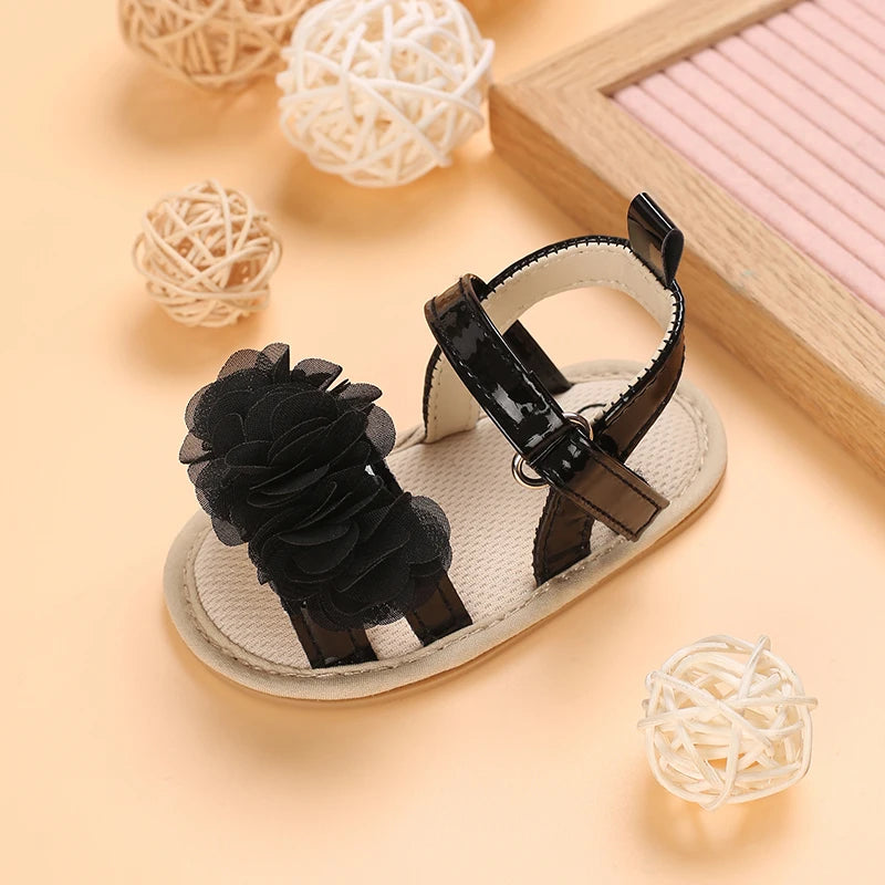 Baby Shoes Baby Shoes 0-18 Months Female Infant Fashion Flower Sandals Non slip Soft Sole Walking Shoes