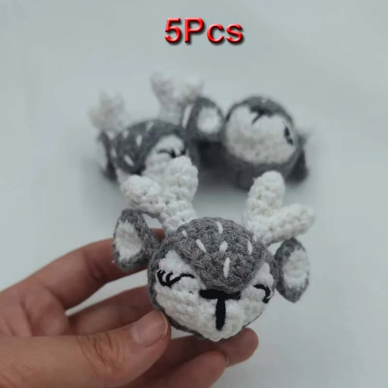 5pc Crochet Beads Animal Rabbit Chewable Beads DIY Wooden Teething Knitting Beads Jewelry Crib Sensory Toy Baby Teether