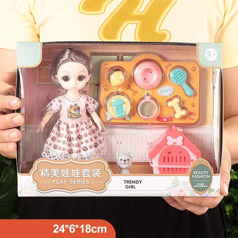 Toys BJD Doll for Girls Gifts Princess Bag Pet Shop Bicycle Joint Movable Full Set DIY Toy Children's Toy Birthday Christmas