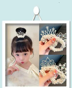2PCS Cute Princess Five Star Color Double Head Headwear Kids Elastic Hair Bands Children Ropes Girls Accessories Baby Headdress