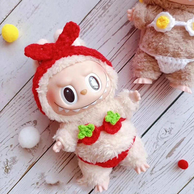 Labubu Clothing Summer Clothes Bikini Baby Clothes Glue Doll Pendant Potato Chip Clothes Replace Packaging Decoration