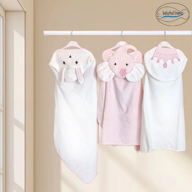 Cartoon Baby Bath Towel cotton soft Bathrobe Hooded Swaddle Towel Skin-friendly Machine Washable for Boys Girls