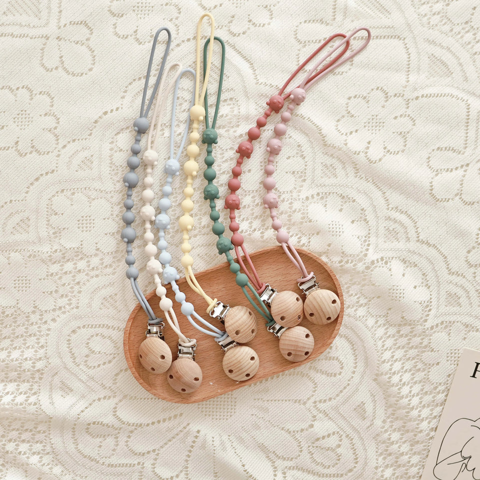 1/4PCS New Baby Gift Teether Chain BPA Free Silicone Baby Pacifier Clip Portable Nipple Holder Teether Toys Baby Accessories
