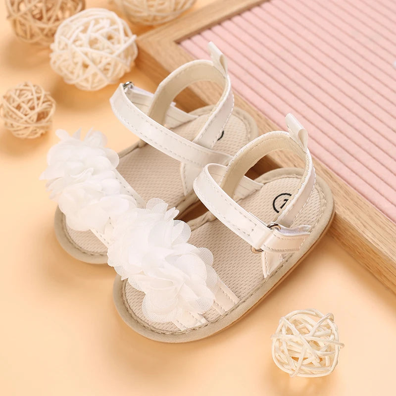 Baby Shoes Baby Shoes 0-18 Months Female Infant Fashion Flower Sandals Non slip Soft Sole Walking Shoes